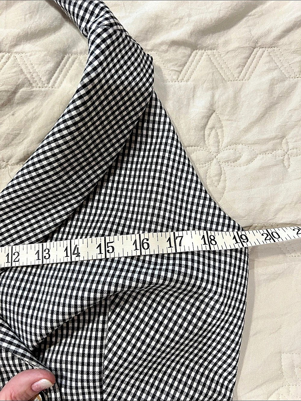 NWOT White House Black Market Gingham Halter Vest Black & White Size 10 - Picture 7 of 8